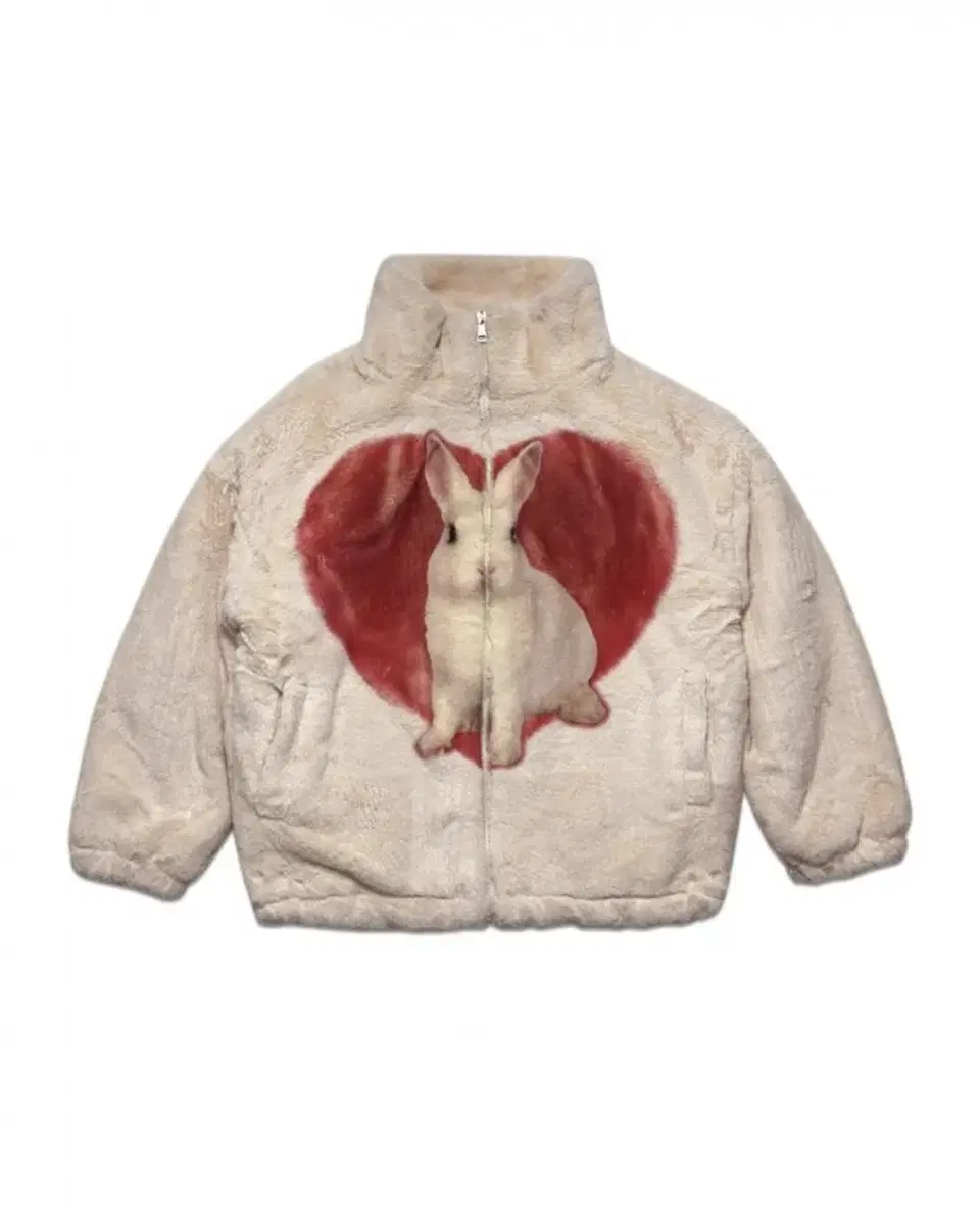 KATER 카터 Rabbit Heart Fur Jacket BEIGE